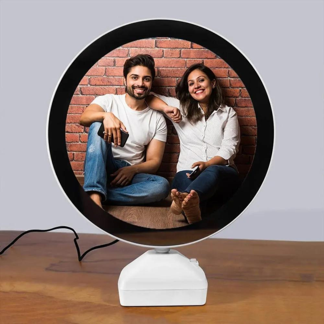 Large Magic Mirror Photo Lamp — Round