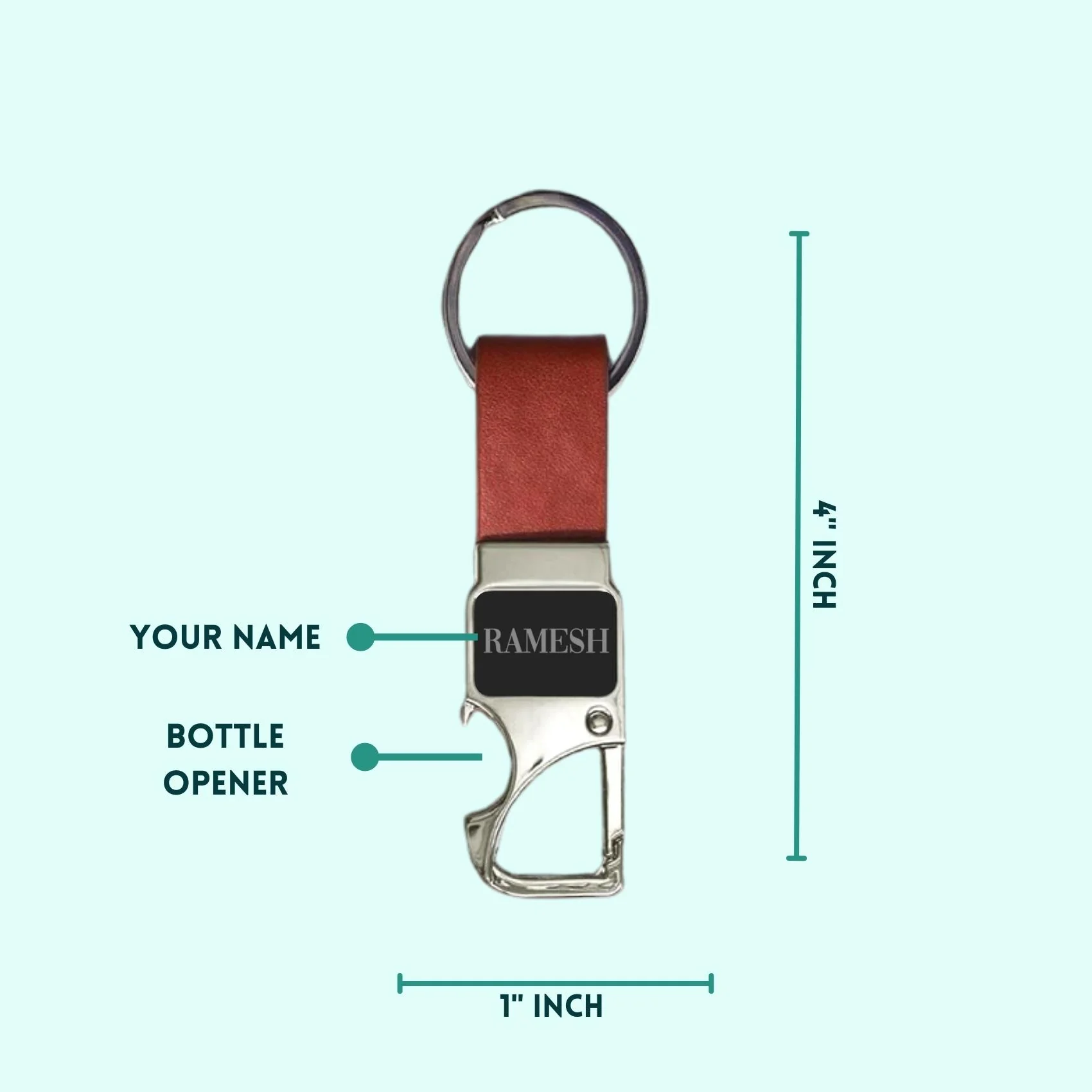 Opener Keychain Brown view 2