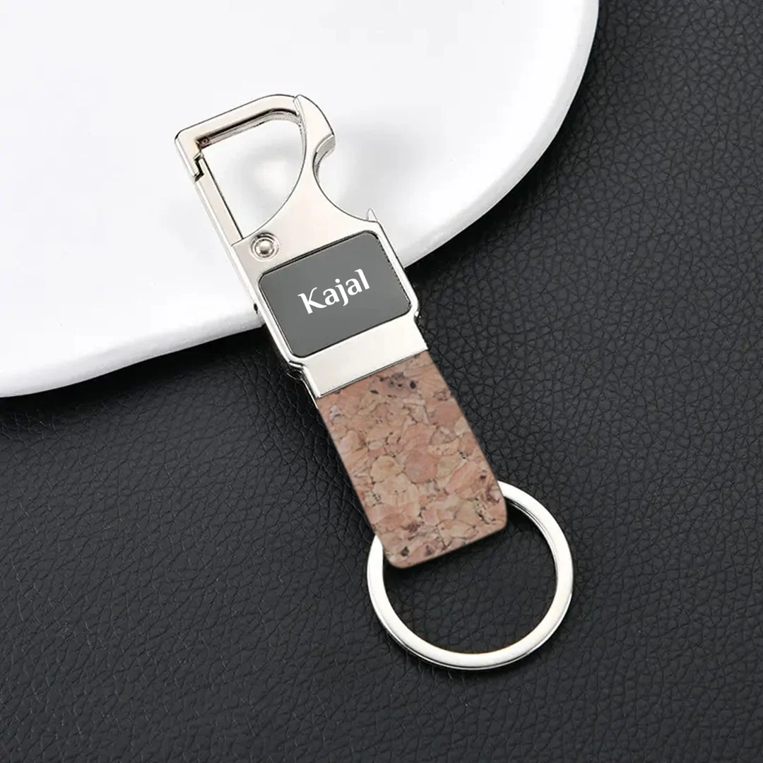 Leatherette Elite Cork Opener Keychain