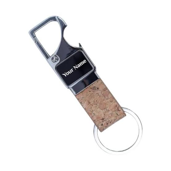 Leatherette Opener Keychain — Cork